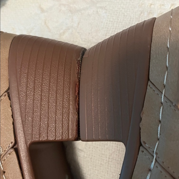 Atalina Tan Closed Toe Clog Vegan Leather Buckle Strap Heel Mules (41) 8.5-9 US - Picture 6 of 15